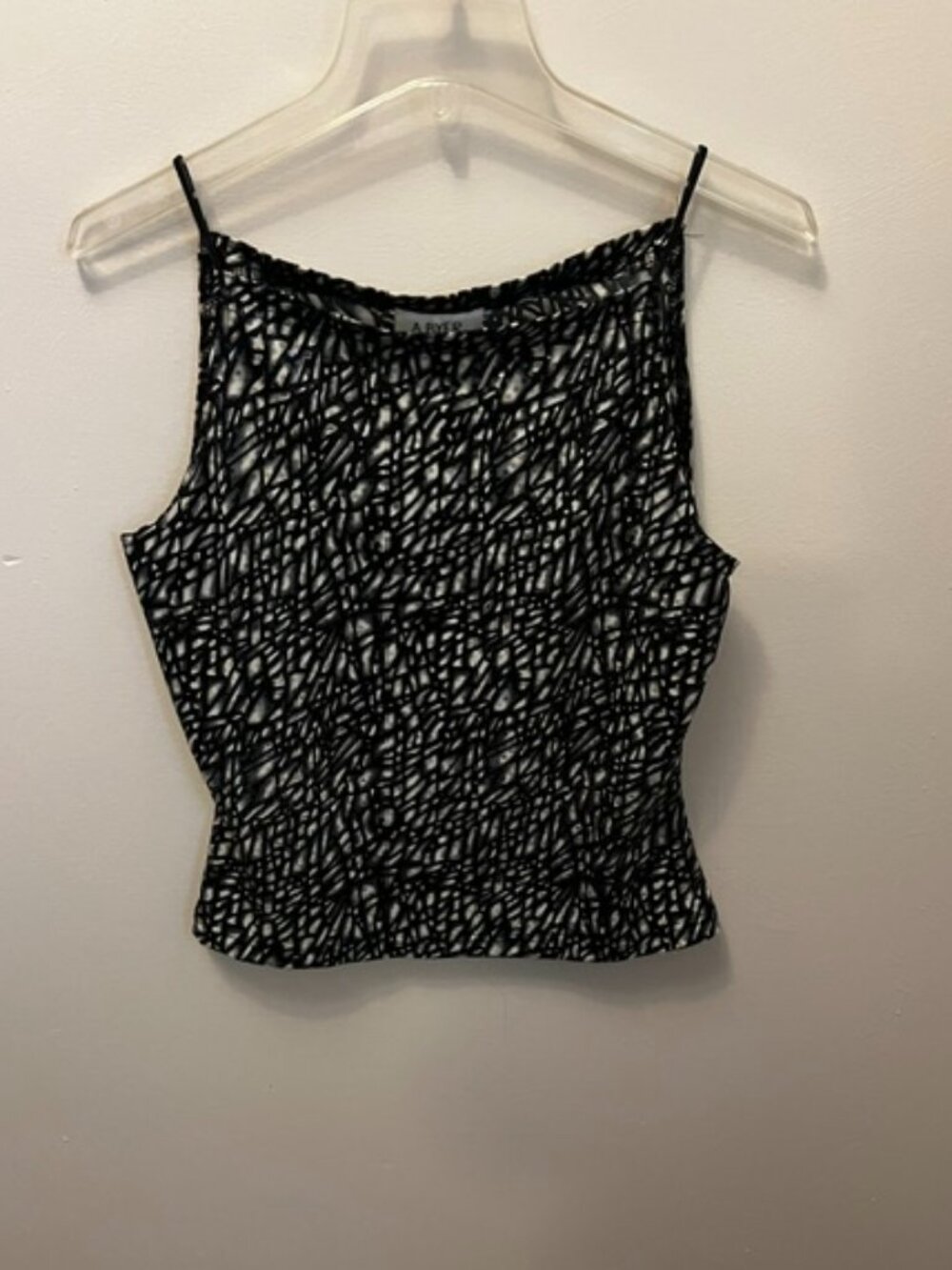 Women's Bayer dressy tank top, Black/Gray with sequins, Size L, Ex Cond!